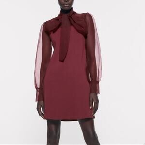 NWOT Zara Contrasting Organza Dress.
